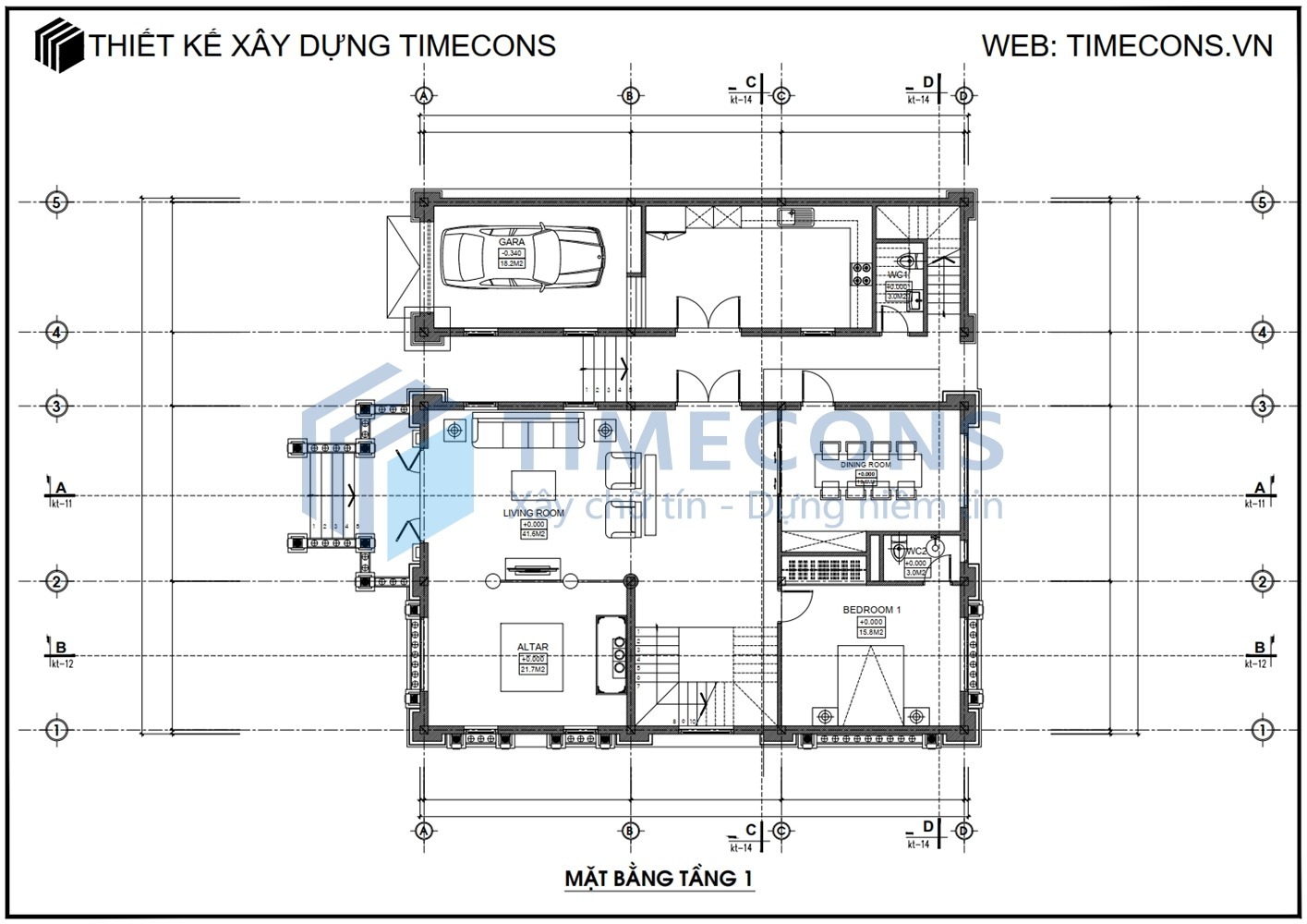 [TCBTCD004-MT] Bản vẽ biệt thự 2 tầng mái Thái - 01