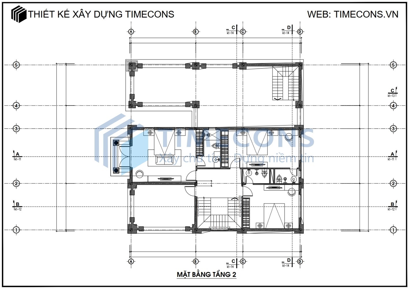 [TCBTCD004-MT] Bản vẽ biệt thự 2 tầng mái Thái - 02