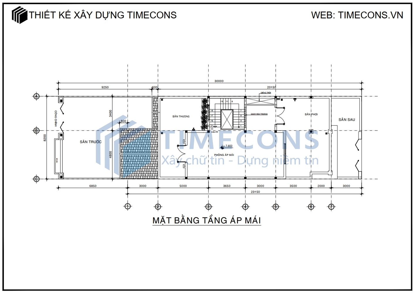 [TCBTCD008-MT] Bản vẽ biệt thự 3 tầng mái Thái - 03