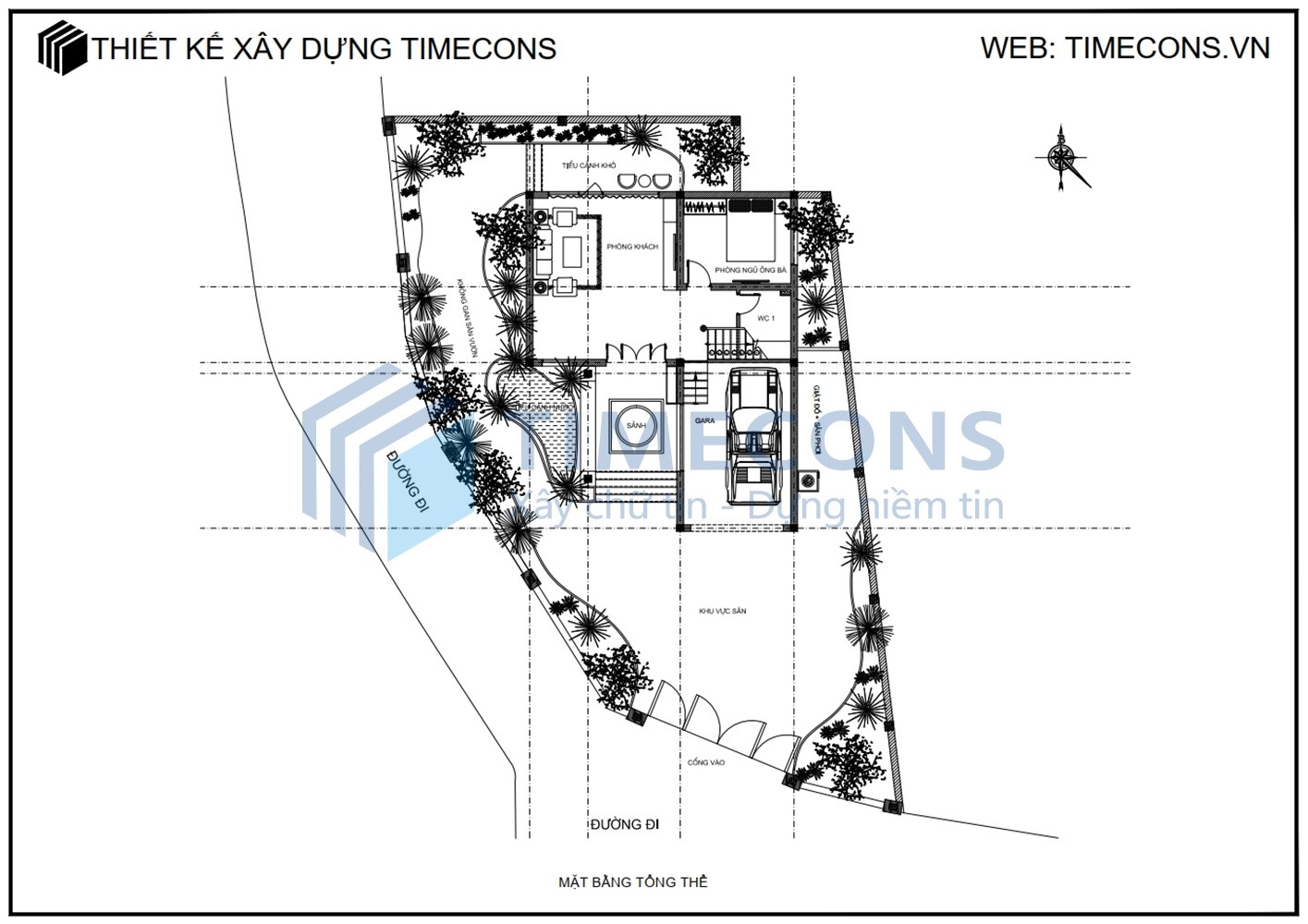 [TCBTCD010-MT] Bản vẽ biệt thự 3 tầng mái Thái - 01