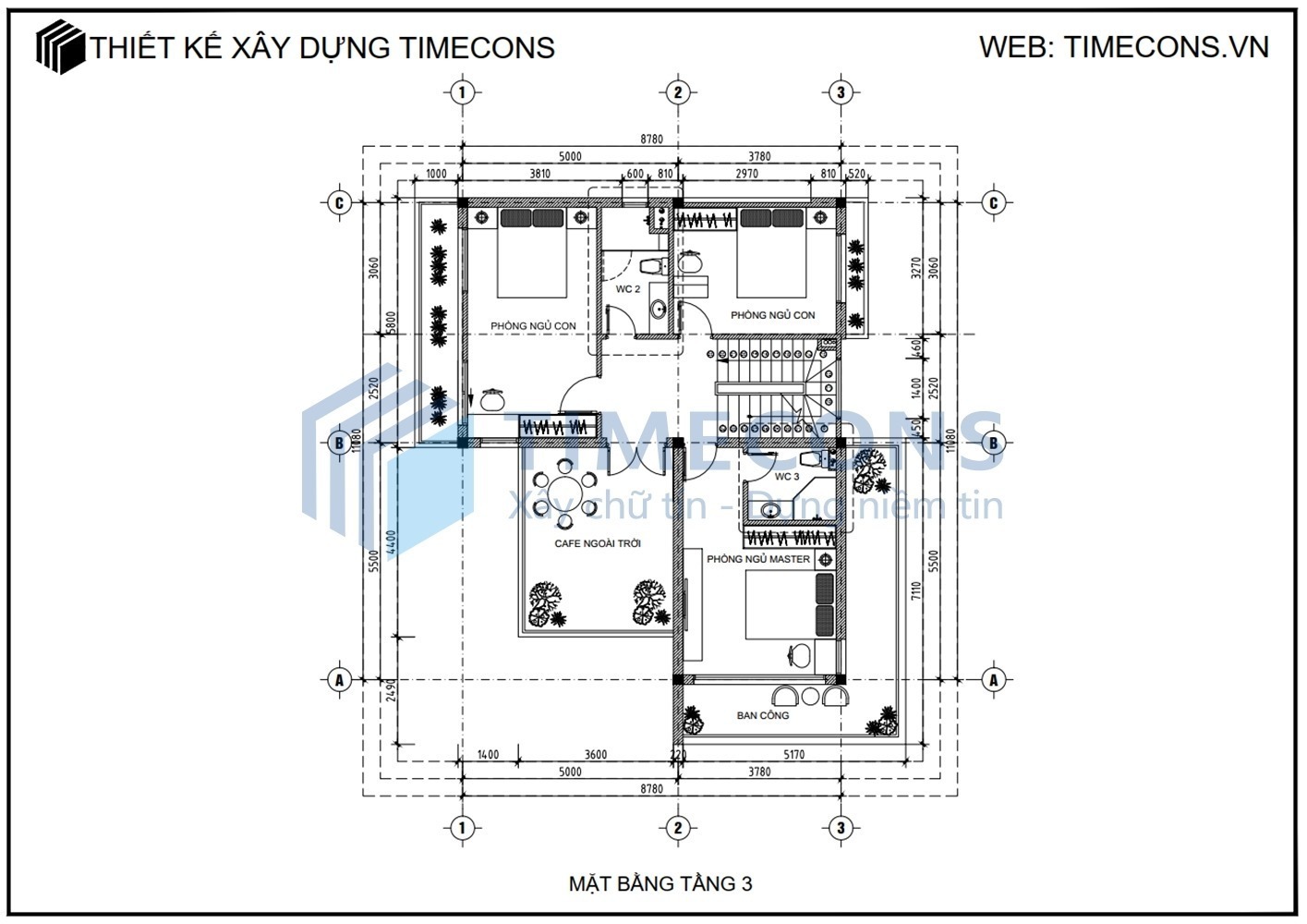 [TCBTCD010-MT] Bản vẽ biệt thự 3 tầng mái Thái - 04