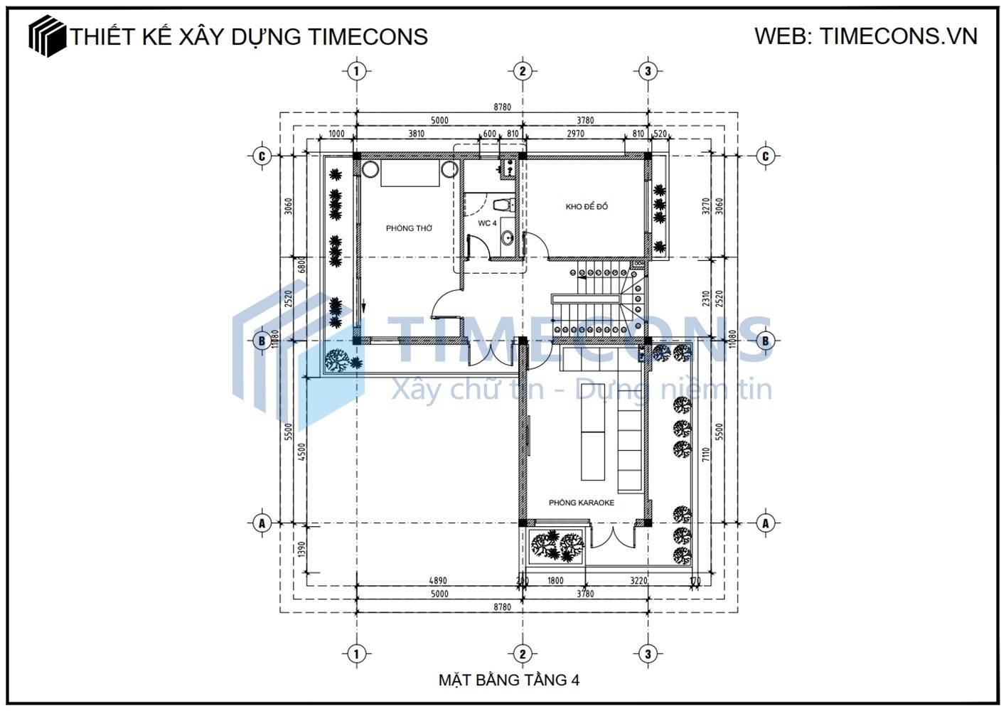 [TCBTCD010-MT] Bản vẽ biệt thự 3 tầng mái Thái - 05