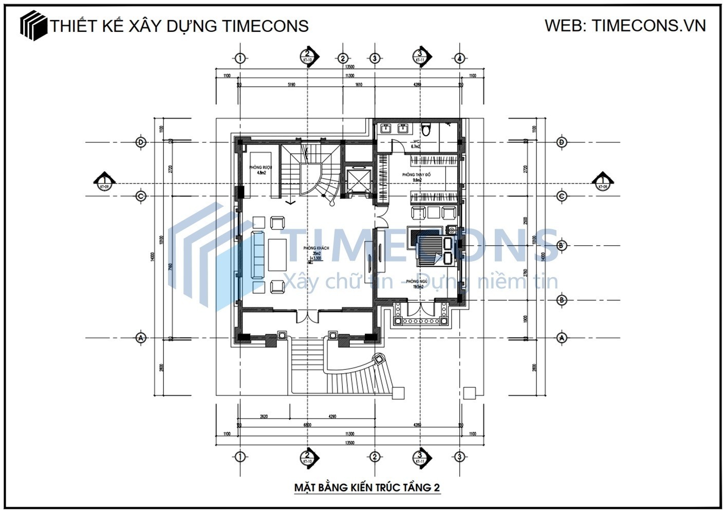 [TCBTCD012-MT] Bản vẽ biệt thự 4 tầng mái Thái - 03