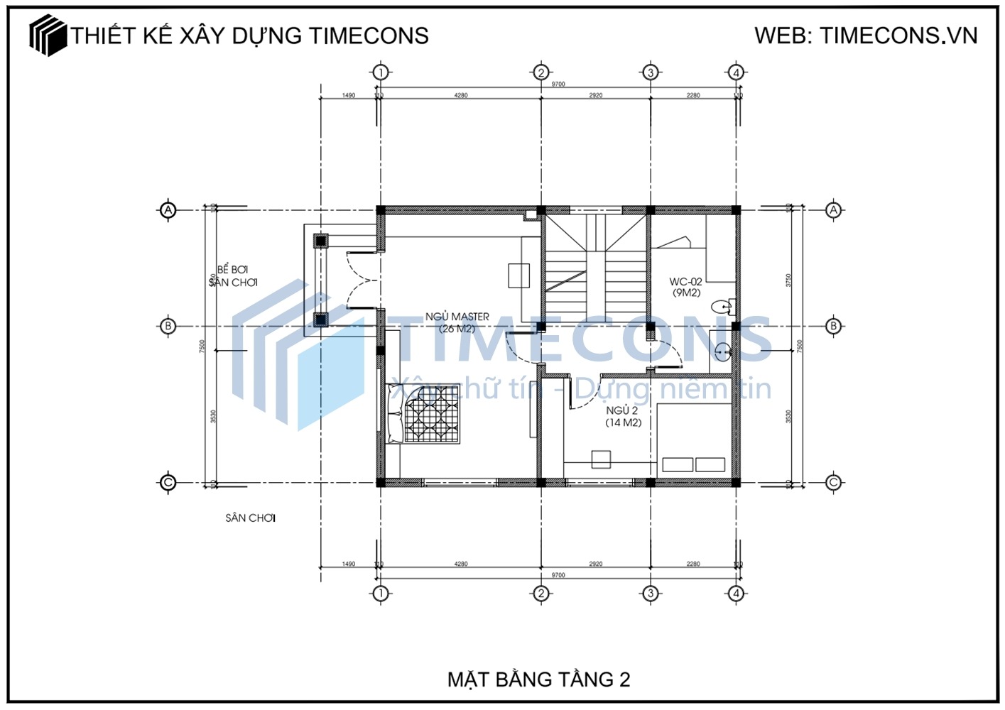 [TCBTCD013-MT] Bản vẽ biệt thự 4 tầng mái Thái - 03