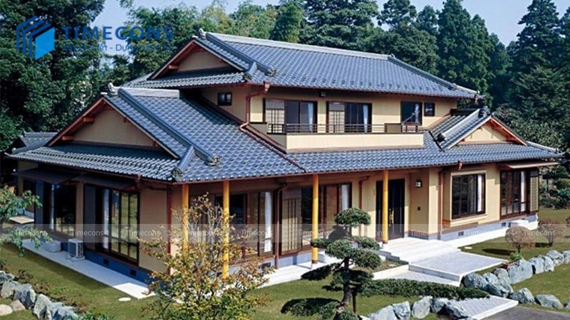 Biệt thự phong cách Nhật ưu tiên các vật liệu tự nhiên như gỗ, tre